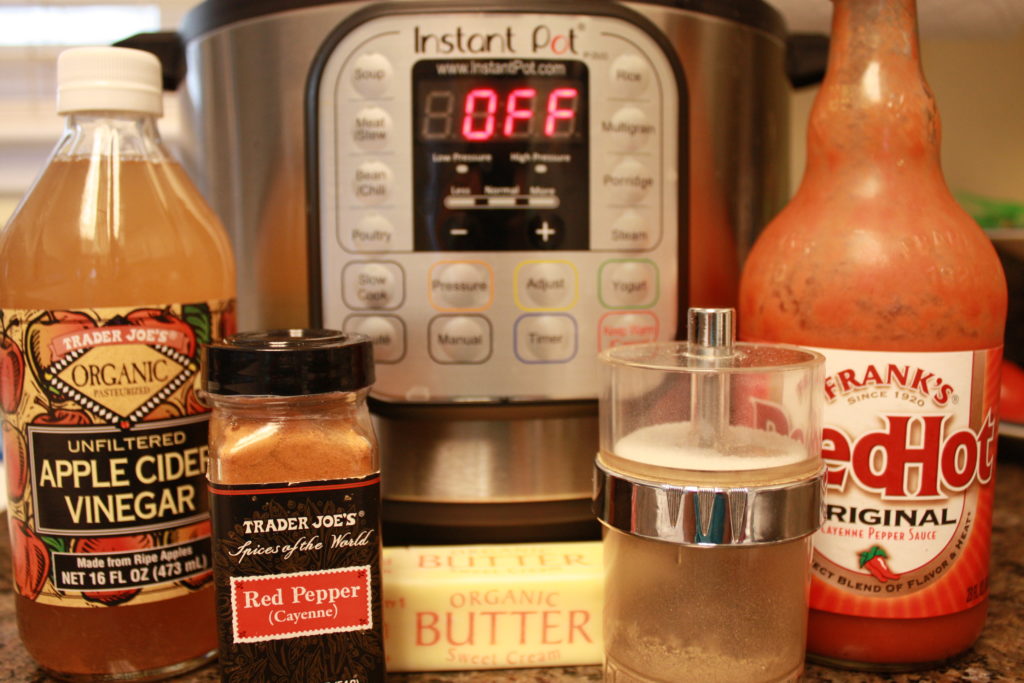 Instant Pot chicken wing ingredients.