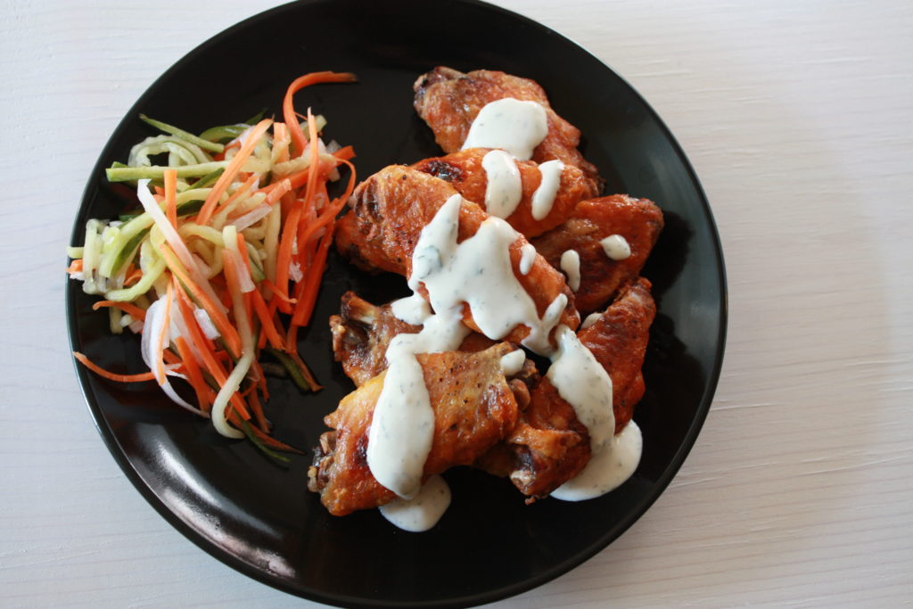 Perfect Instant Pot Buffalo Chicken Wings with Pickled Vegetable and Homemade Ranch Dressing