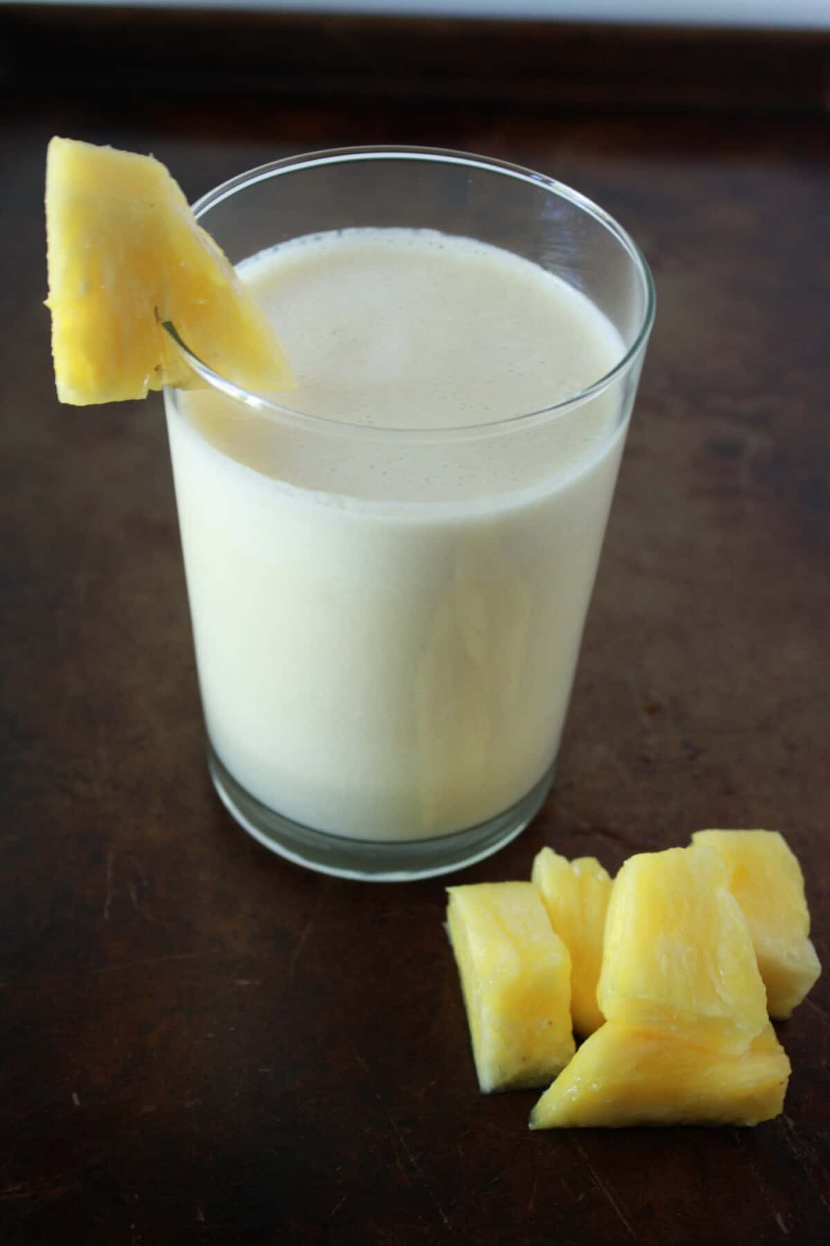 Pineapple Banana Protein Smoothie in a glass
