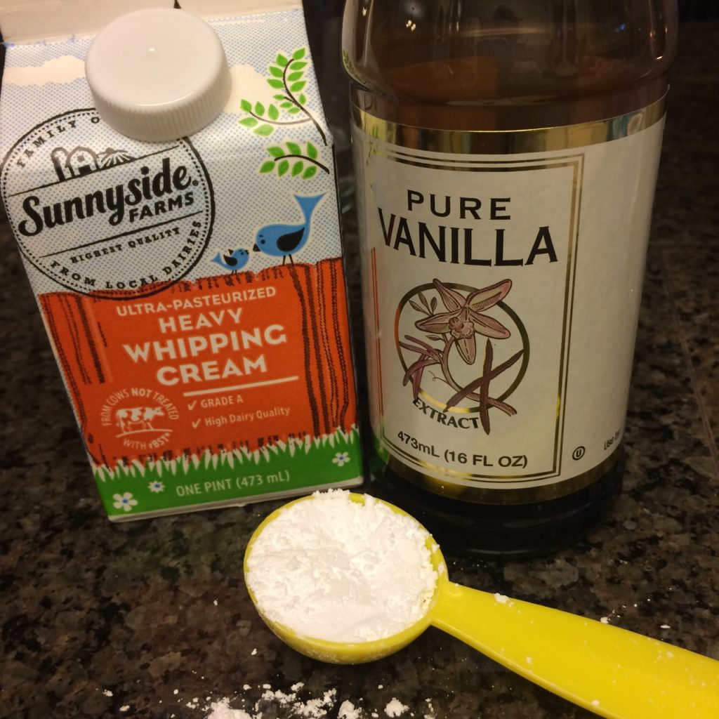 ingredients for vanilla whipped cream