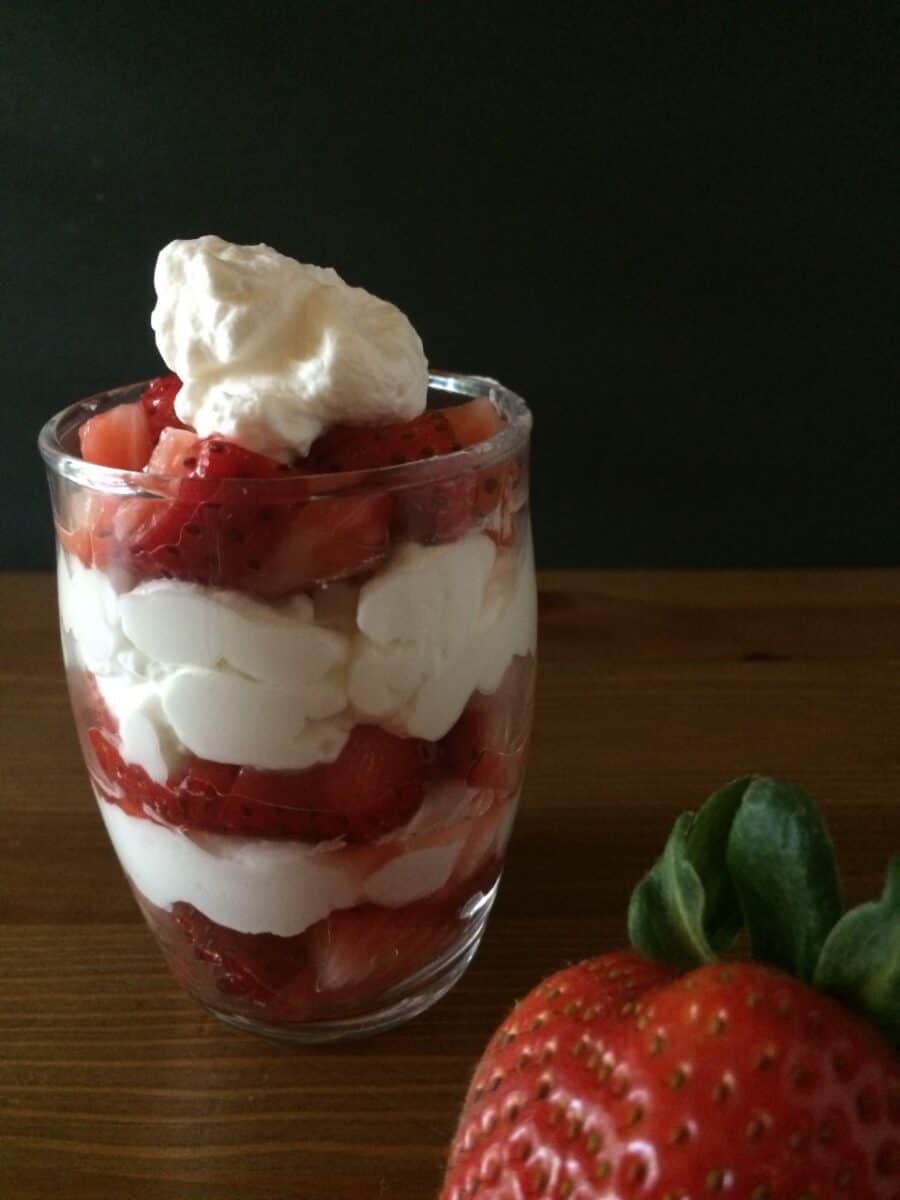 strawberries and vanilla whipped cream
