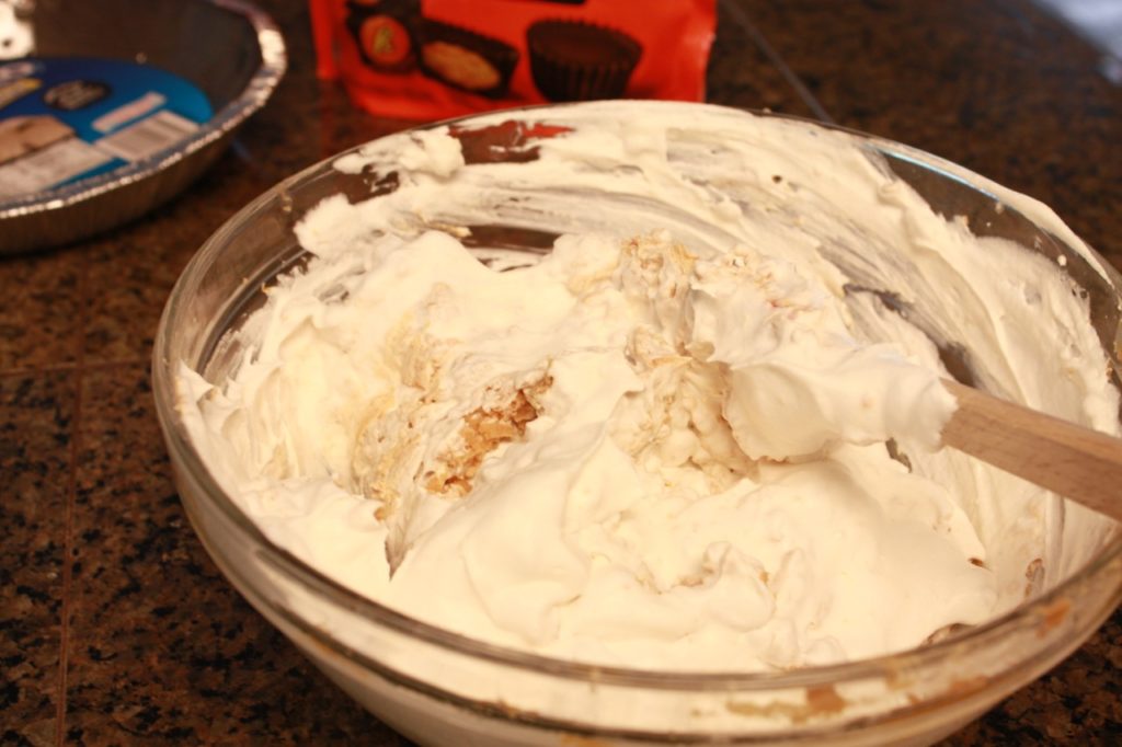 frozen peanut butter cup pie fold in cool whip the short order cook