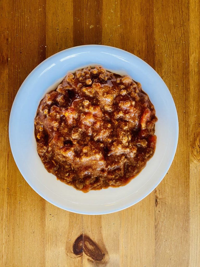 Slow Cooker Beef & Bacon Chili (NO BEANS!)