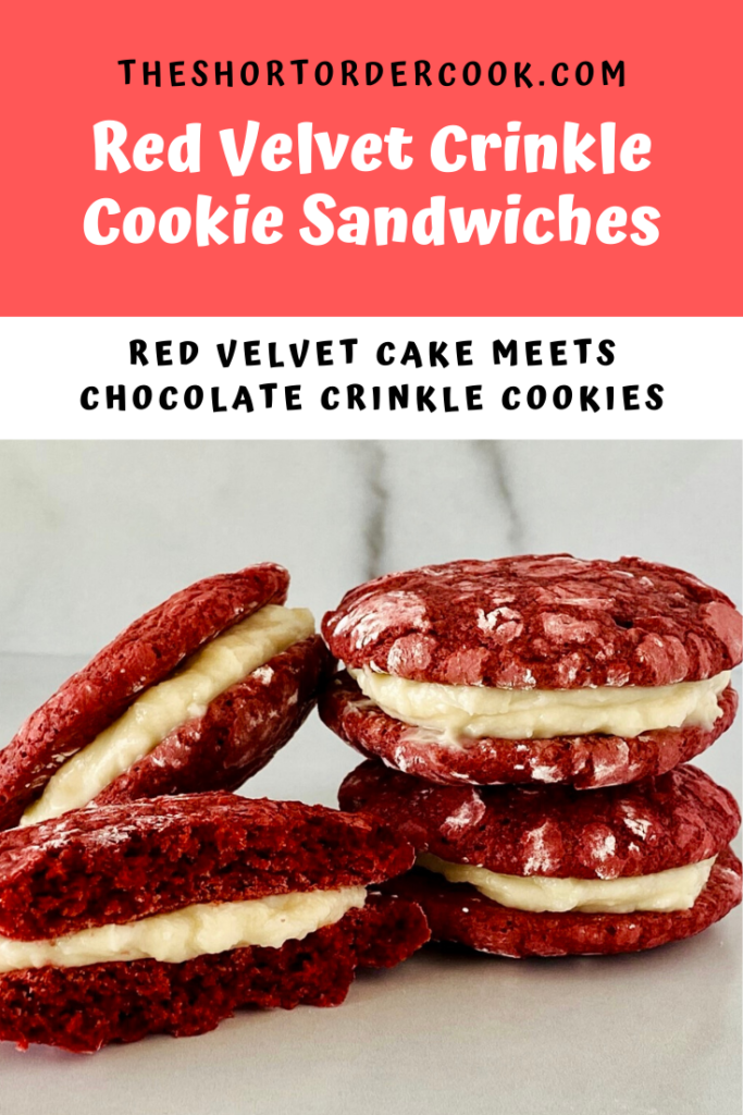 Red Velvet Crinkle Cookie Sandwiches