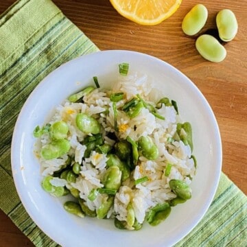 Rice and Fava Beans Salad with Lemon Vinaigrette