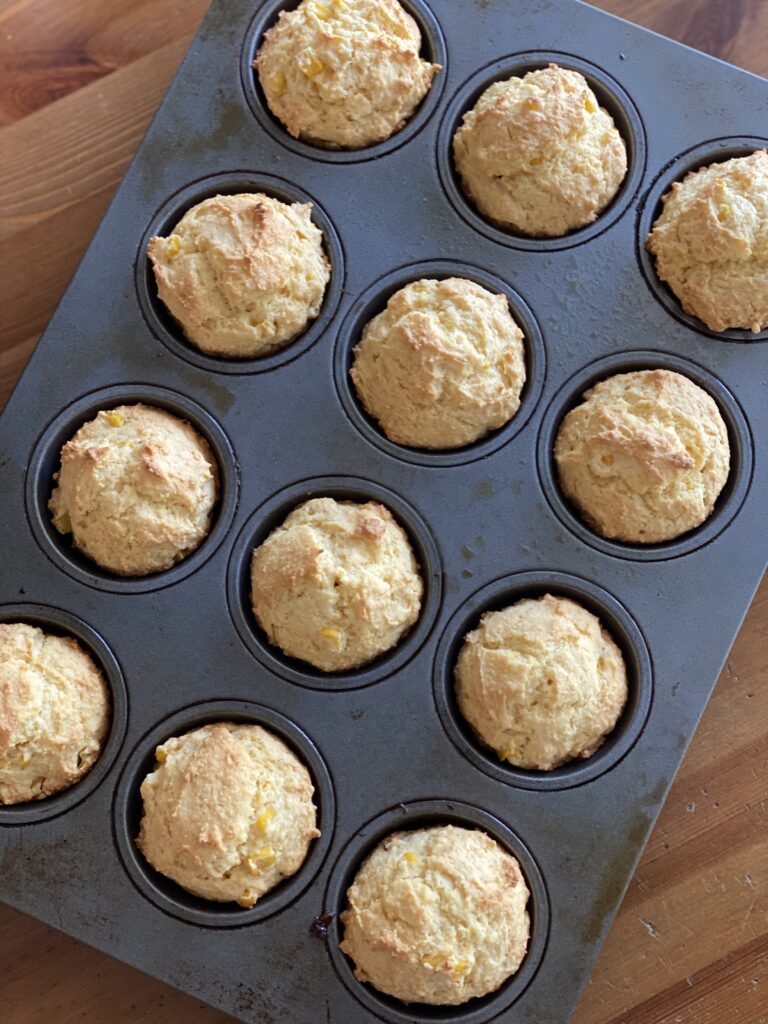 Cornbread Muffins fresh out of the oven