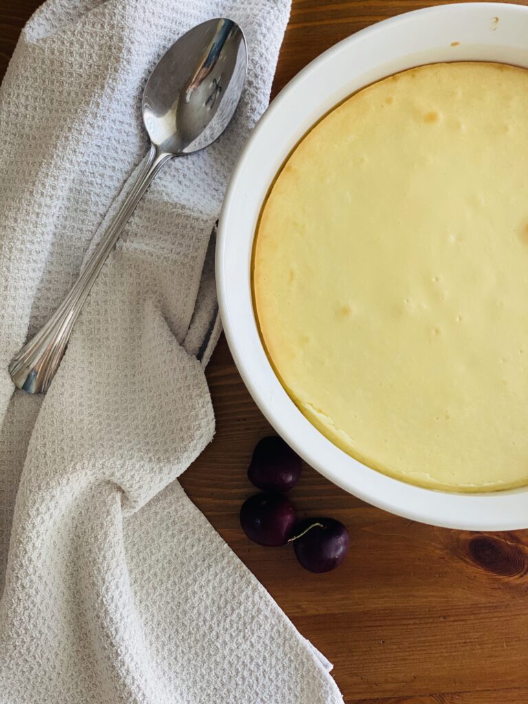 Gluten-Free Scoopable Cheesecake, crustless and no springform pan needed! 