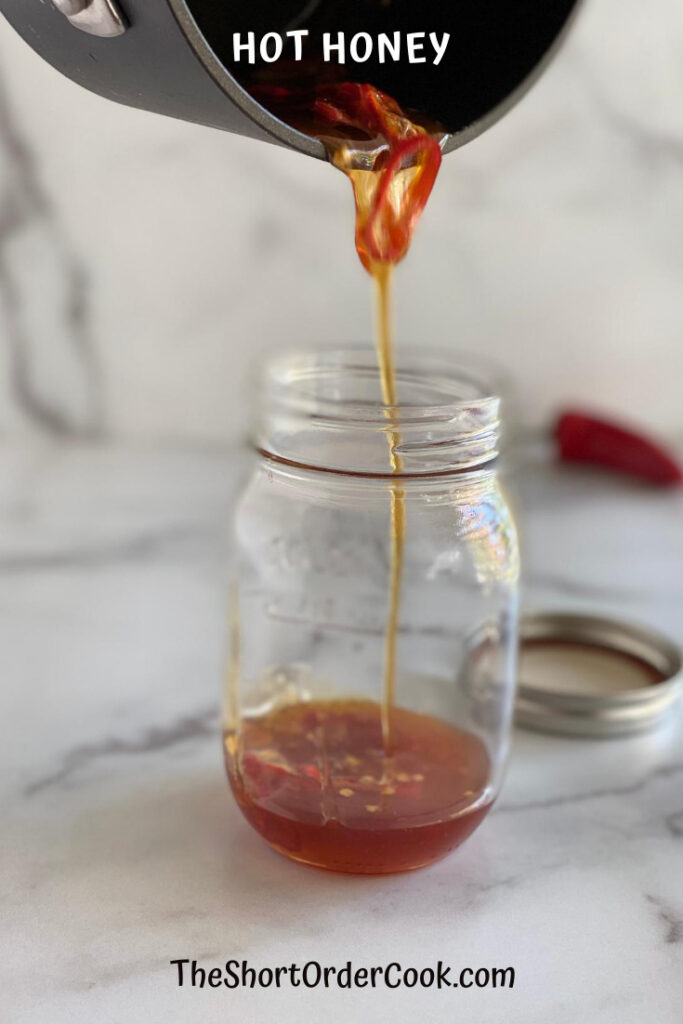 Pour Hot Honey in Jar