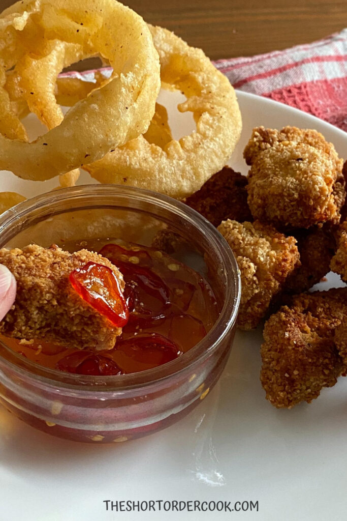 Hot Honey goes with onion rings and chicken nuggets