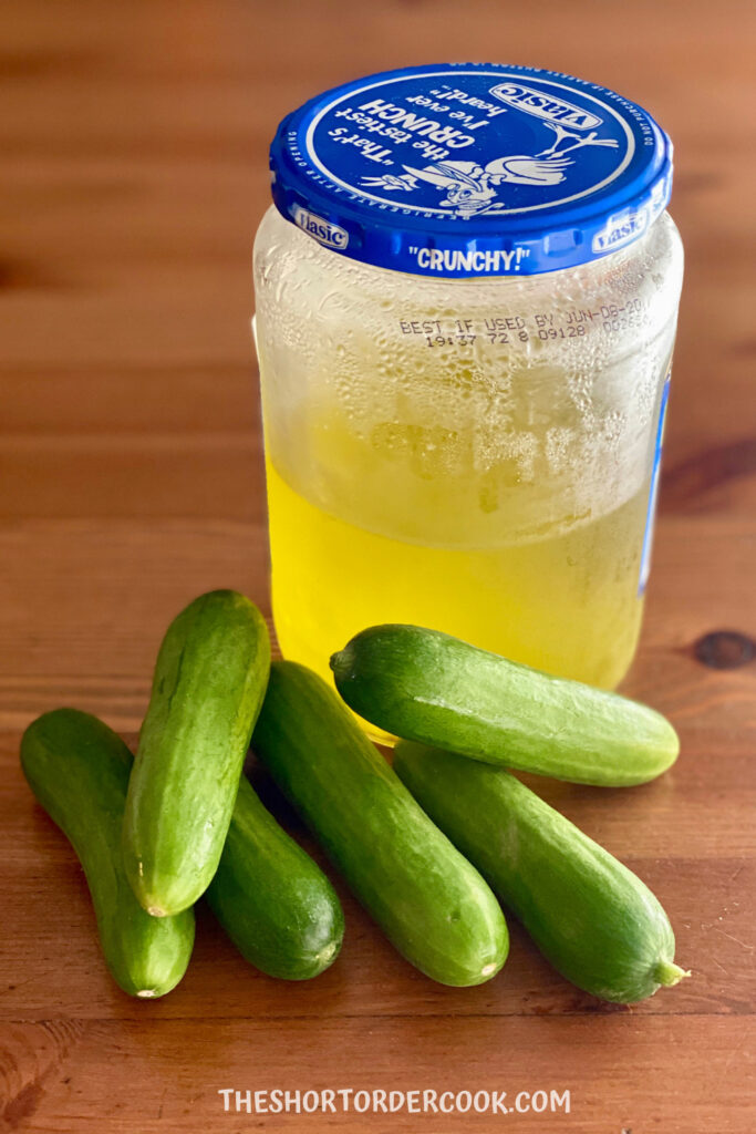 Small Cocktail Cucumbers work best for homemade pickles
