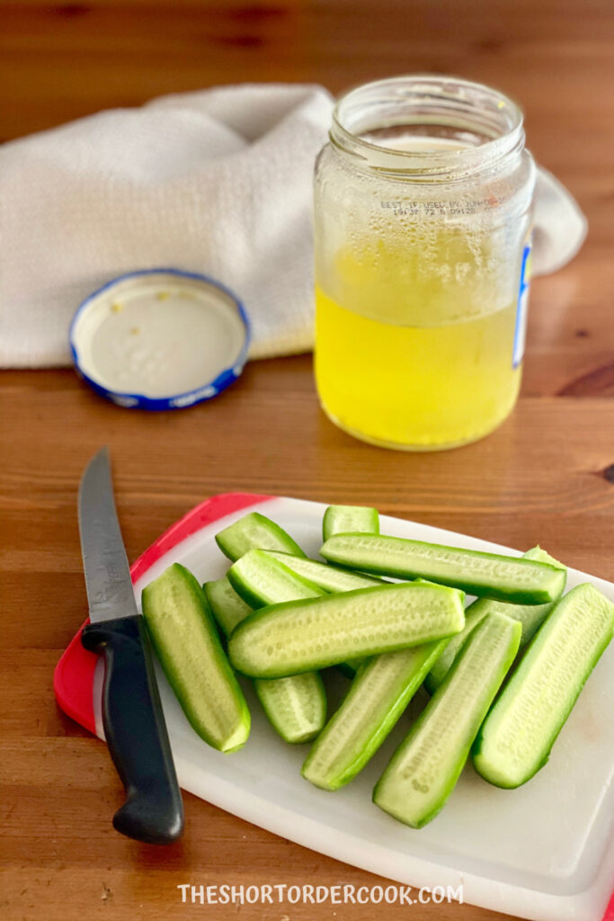 slice pickles for homemade pickles to reuse liquid
