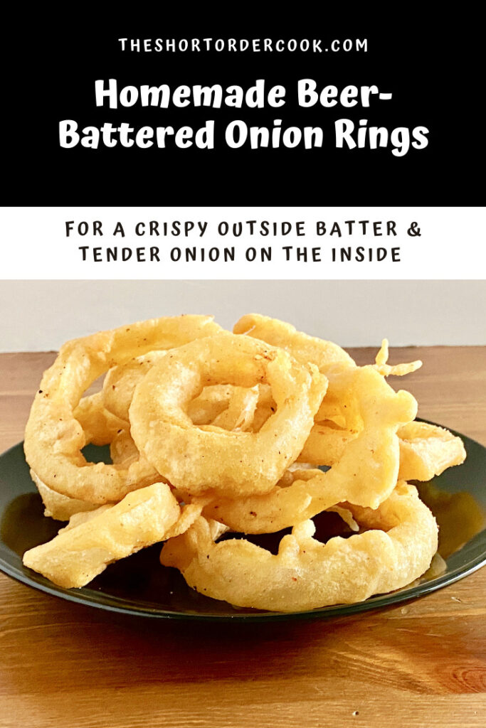 Homemade Beer-Battered Onion Rings plated.