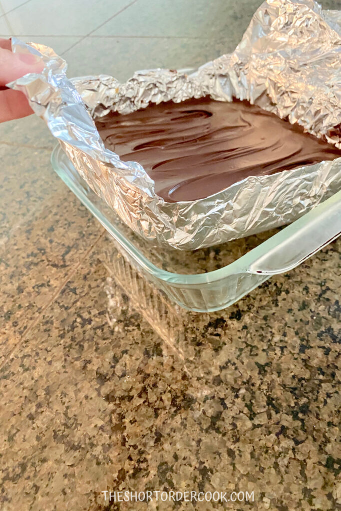Homemade Snickers Bars lift out