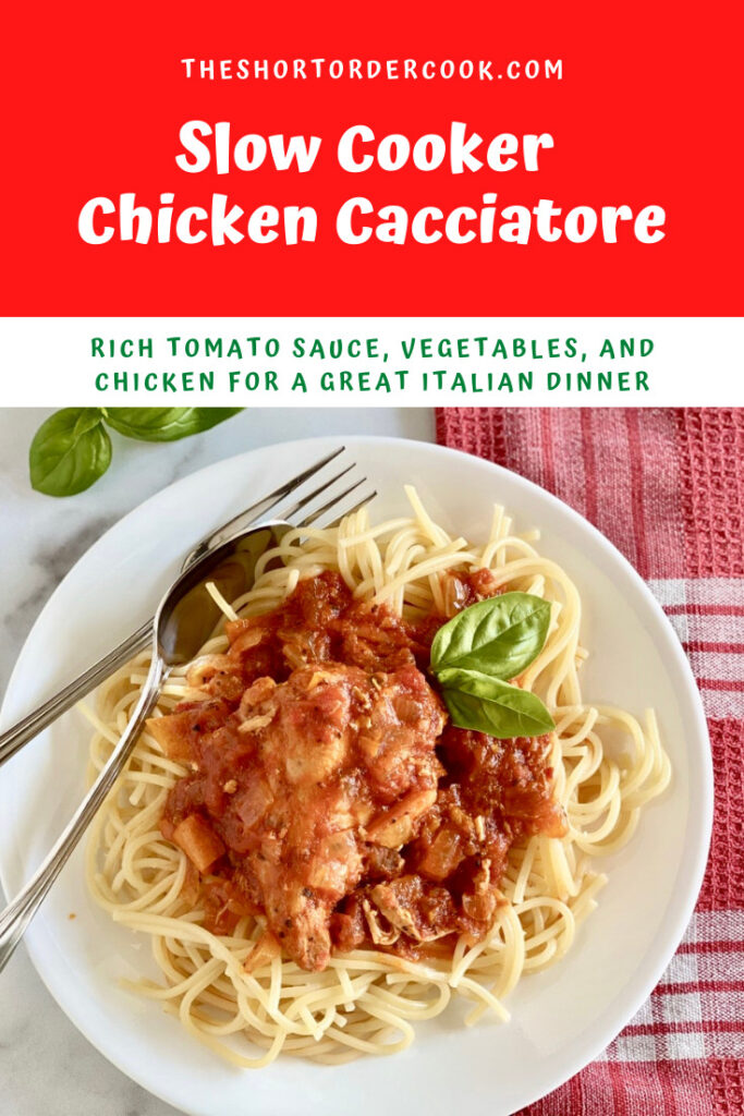 Slow Cooker Chicken Cacciatore on a plate.