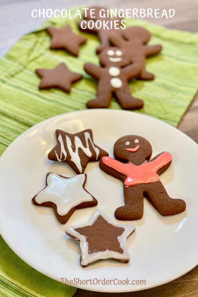 Chocolate Gingerbread Cookies decorated