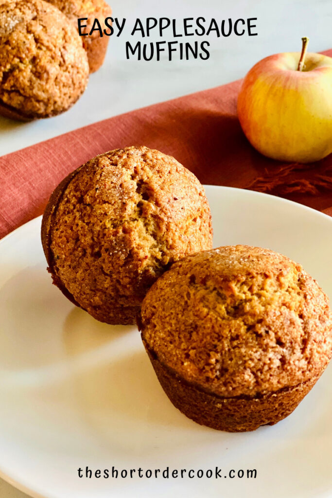 Easy to make Applesauce Muffins plated and ready to eat.