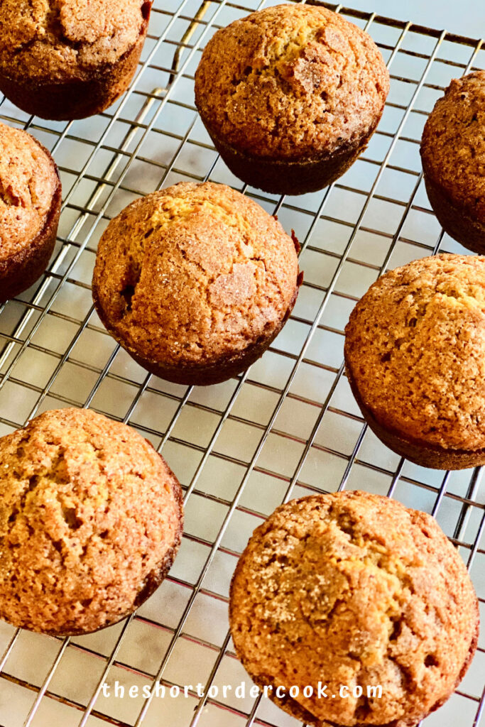 Easy Applesauce Muffins cooling on a rack