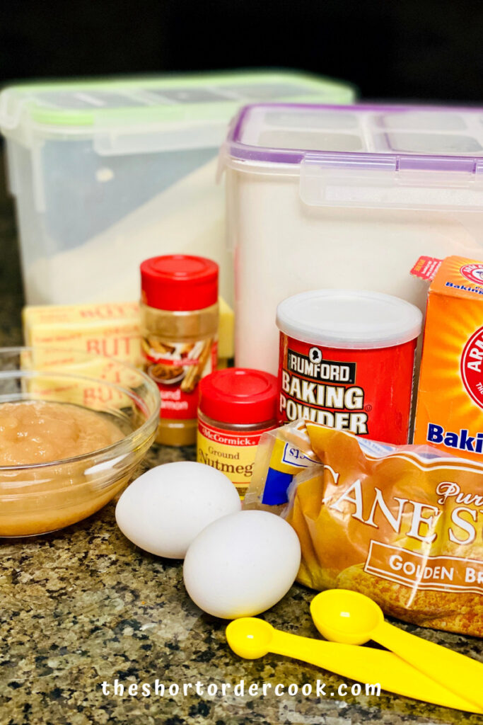 ingredients for easy applesauce muffins