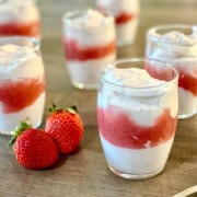 Fresh Strawberry Mousse Parfaits featured portrait on table