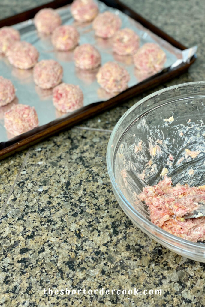 Homemade Low-Carb Sausage Balls raw meatballs