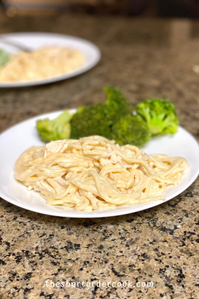 Instant Pot Creamy Chicken Spaghetti with broccoli