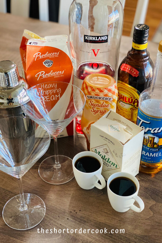 Salted Caramel Espresso Martini ingredients