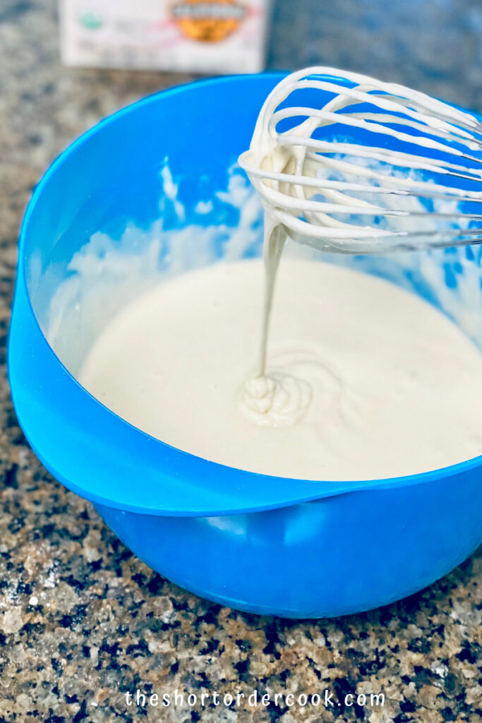 Mochi Waffles batter made with rice flour ready to pour