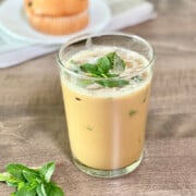 Mint Mojito Iced Coffee (Philz copycat) ready with a muffin