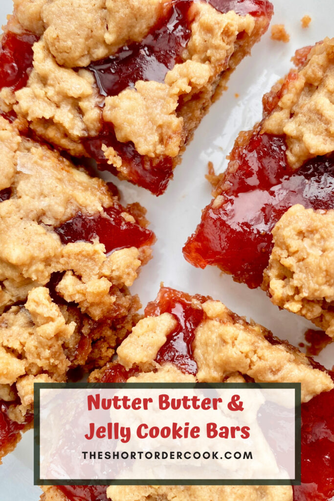 Nutter Butter & Jelly Cookie Bars close up