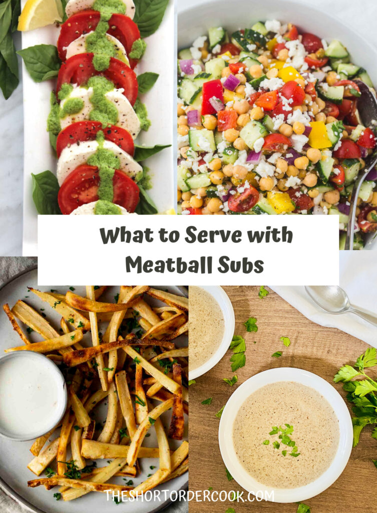 What To Serve With Meatball Subs PIN recipe card