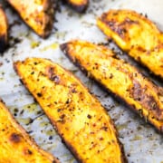 what to serve with brisket Sweet-Potato-Wedges-ahedgehoginthekitchen
