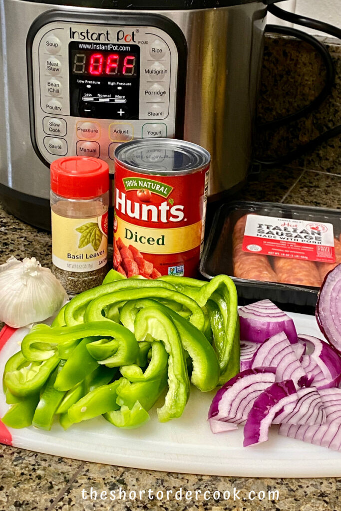 Instant Pot Italian Sausage & Peppers ingredients