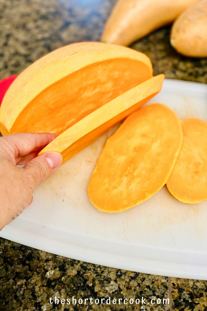 Deep Fried Sweet Potato Fries peeled sweet potatoes and 1:2 inch round slices