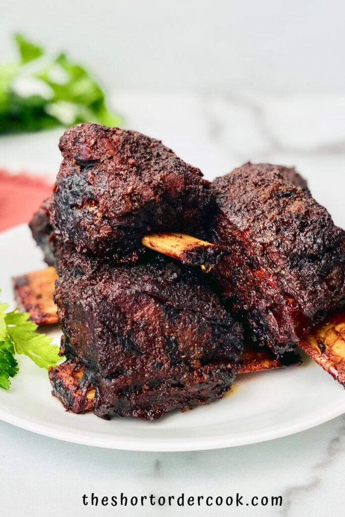 Smoked Beef Short Ribs ready to eat on a plate