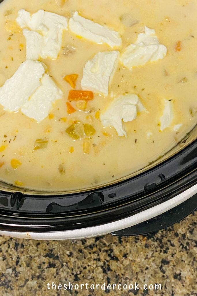 Slow Cooker Creamy Chicken and Corn Soup - Sweet Savory and Steph