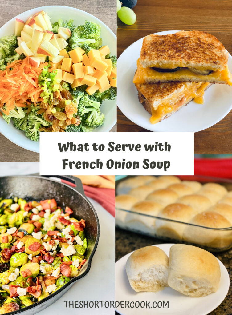 What to Serve with French Onion Soup PN1 4 recipe images for broccol salad fig grilled cheese brussel sprouts with bacon and dinner rolls