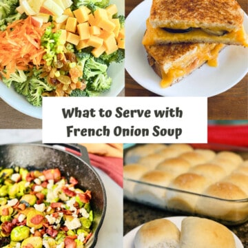 What to Serve with French Onion Soup PN1 4 recipe images for broccol salad fig grilled cheese brussel sprouts with bacon and dinner rolls