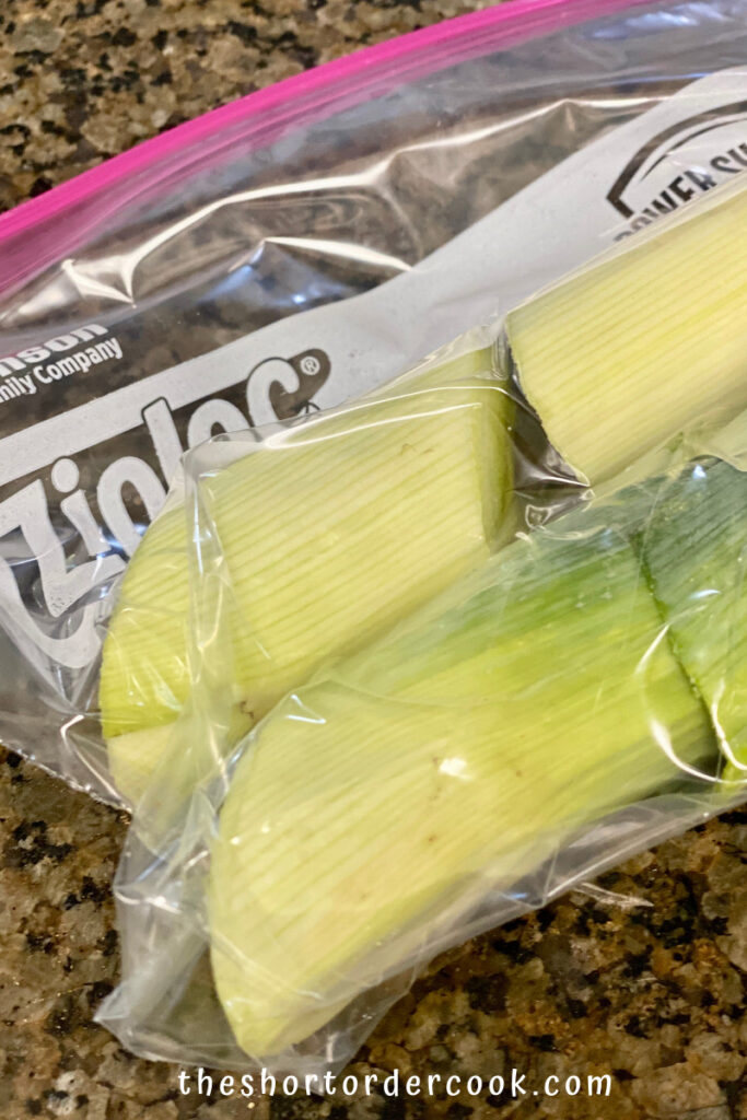 Can You Freeze Leeks large chunks sealed in a Ziploc bag