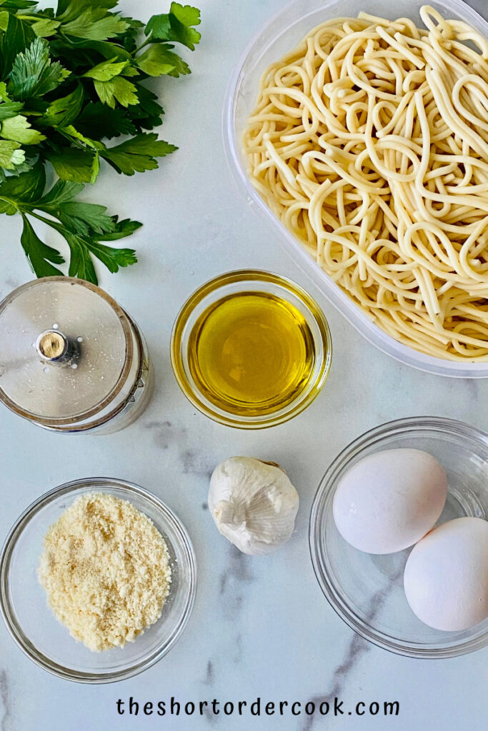 Fried Spaghetti with Eggs ingredients