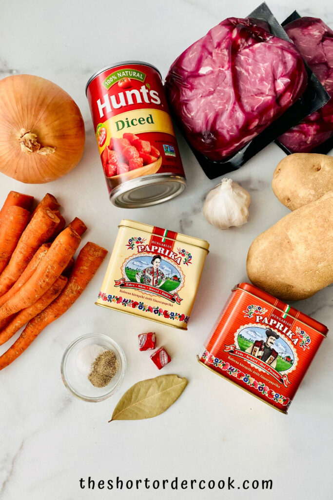 Slow Cooker Hungarian Goulash ingredients