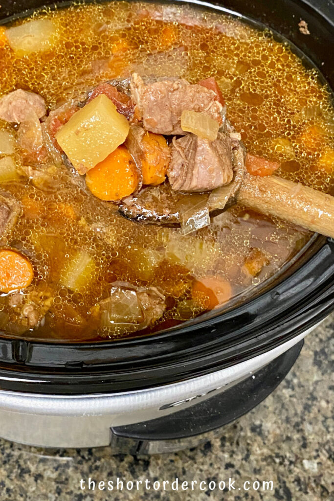 Slow Cooker Hungarian Goulash ready in the CrockPot