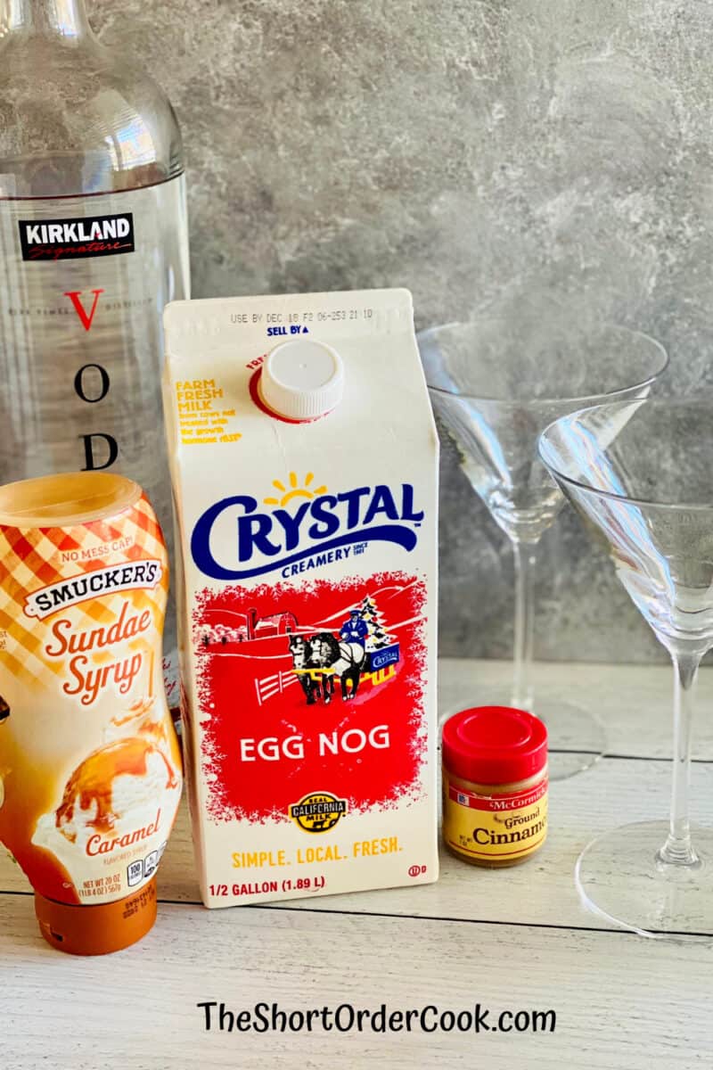Eggnog Vodka Martini ingredients