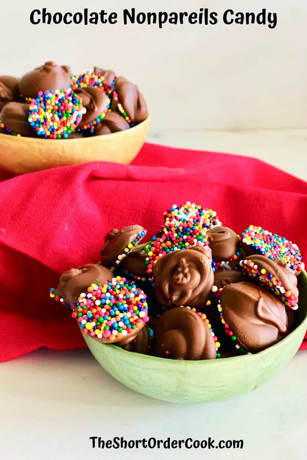 Nonpareils in a bowl.