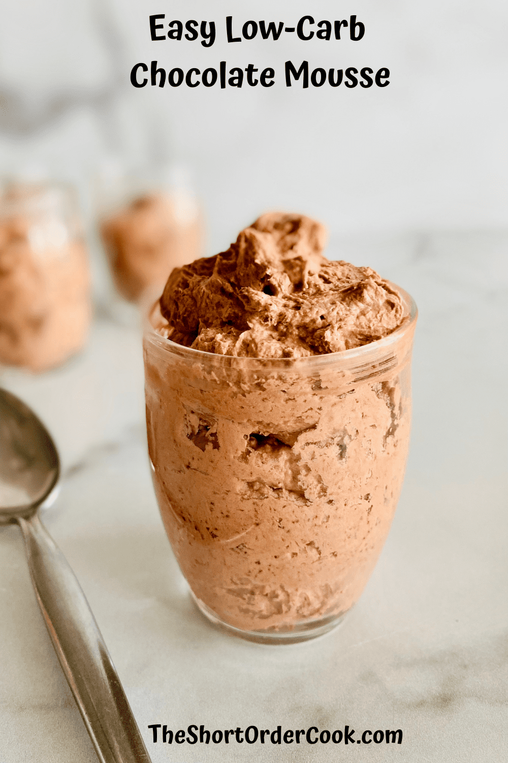 Easy Low-Carb Chocolate Mousse in a serving glass ready to eat