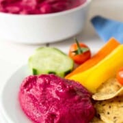 Pink Food & Drink Recipes Beet-Hummus beyondthechickencoop