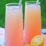 Pink Food & Drink Recipes pink-guava-mimosa-recipe-cocktail champagneandcoconuts