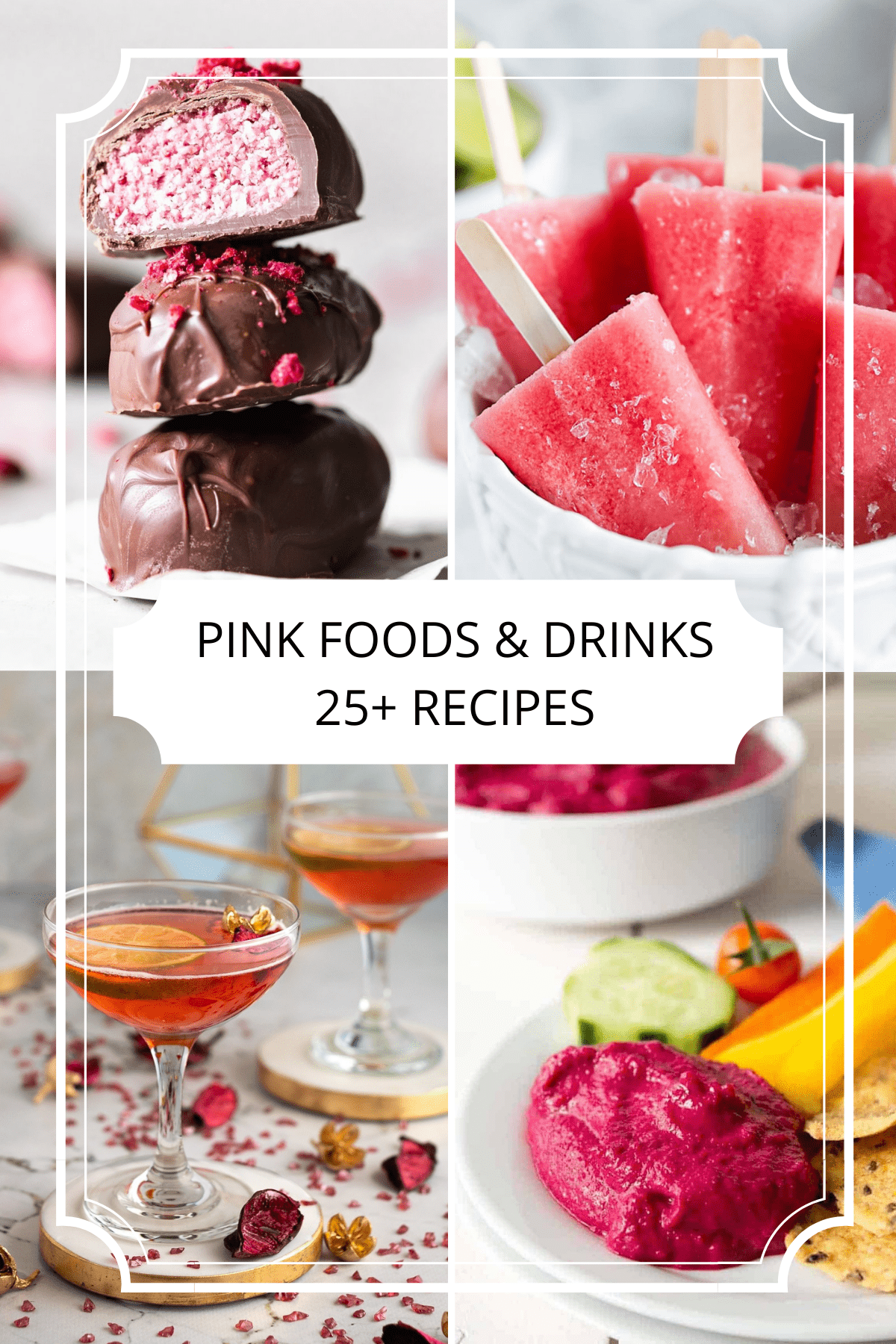 4 recipes images for pink bounty bars watermelon ice pops strawberry gimlet and beet hummus