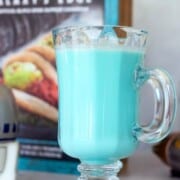 star wars banta blue milk in a glass mug