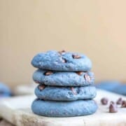 blue blackberry cookies stacked ready to eat