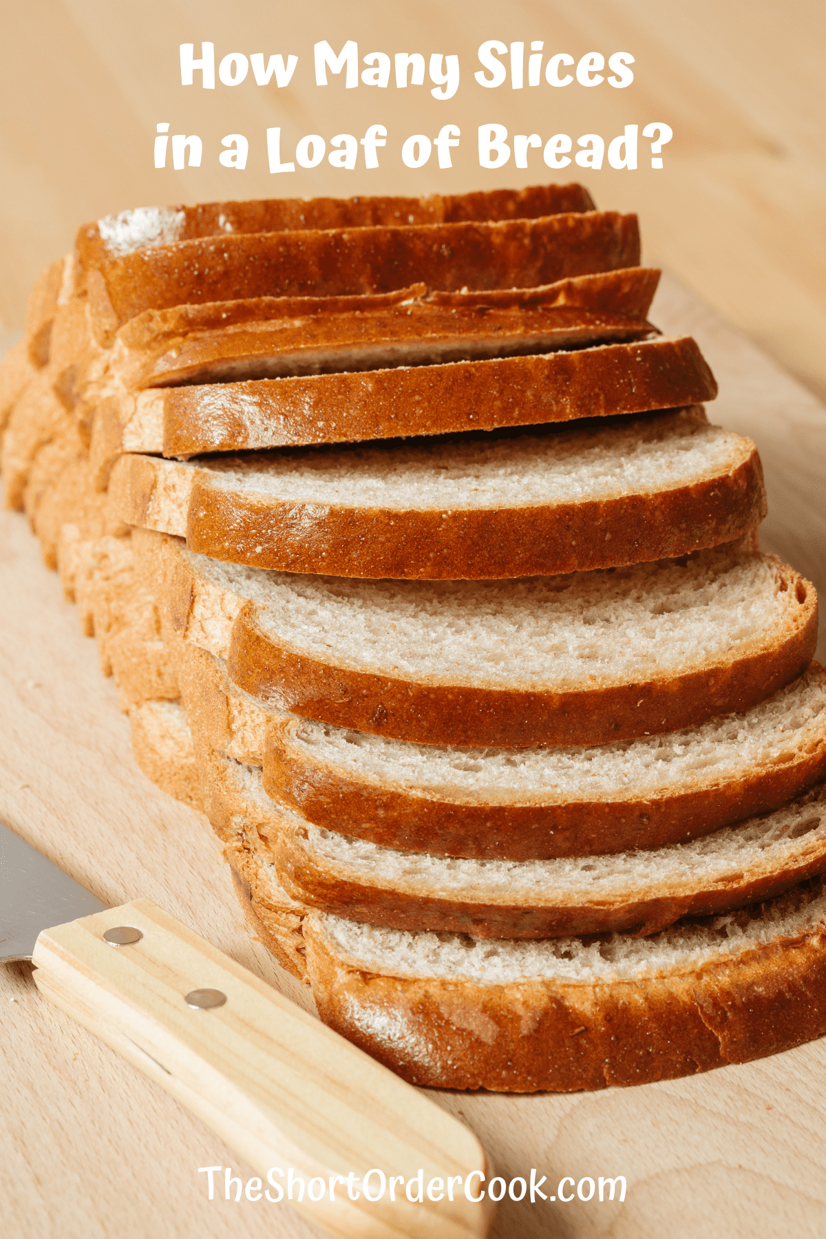 A loaf of bread sliced and stacked.